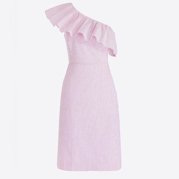 JCREW Pink Striped Off-Shoulder Dress - Picture 1 of 6